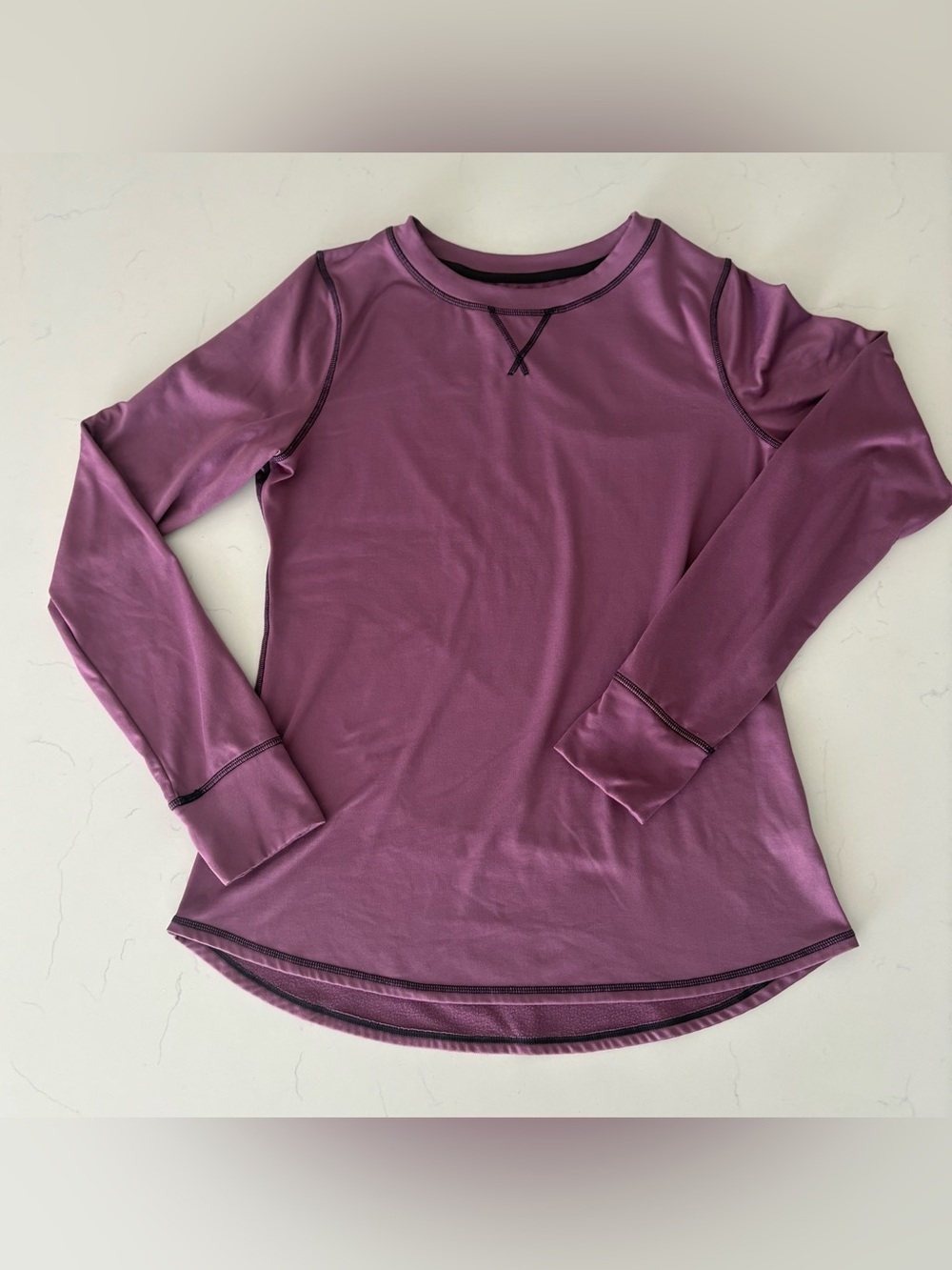 ClimateRight by Cuddl Duds Women’s Fleece Lined Thermal Top Purple Medium